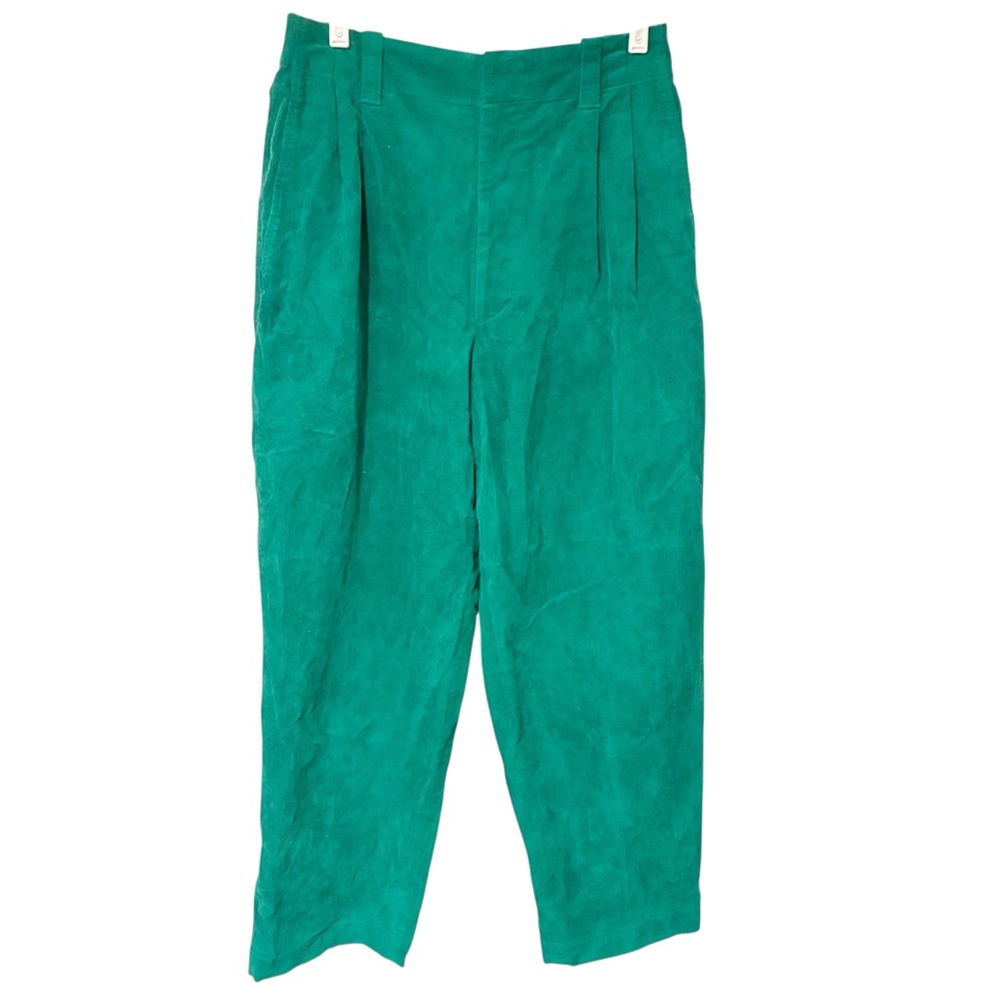 MARNI x Uniqlo Women Corduroy Wide-Fit Pleated Pants Green Size Large